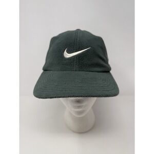 Nike 90s Vintage Therma-Fit‎ Fleece Earflap Baseball Cap Hat Green